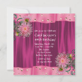 ホットピンクダリアウーマンズバースデーパーティー 招待状 (裏面)