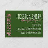 ホットピンクダリアフラワーフローラ自然撮影 名刺 (裏面)