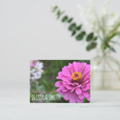 ホットピンクダリアフラワーフローラ自然撮影 名刺 (スタンド正面)