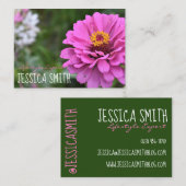 ホットピンクダリアフラワーフローラ自然撮影 名刺 (正面/裏面)