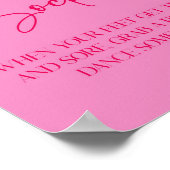 ホットピンクダンスソックスパーティー標識 ポスター (角)