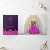 ホットピンクダークパープルアラビアンナイトキンセアニラ 三つ折り招待状 (内部)