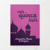 ホットピンクダークパープルアラビアンナイトキンセアニラ 三つ折り招待状 (カバー)