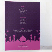 ホットピンクダークパープルアラビアンナイトキンセアニラ 三つ折り招待状 (内部最初)