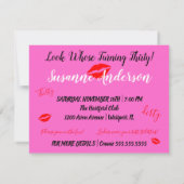 ホットピンクダーティ30ターニング30誕生日 招待状 (裏面)