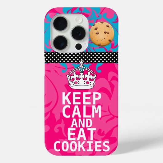 ホットピンクダ保マスクCalmと食べCookie。 Case-Mate iPhoneケース (裏面)