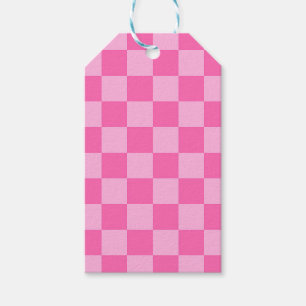 ホットピンクチェッカーボード ギフトタグ
