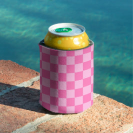 ホットピンクチェッカーボード 缶クーラー