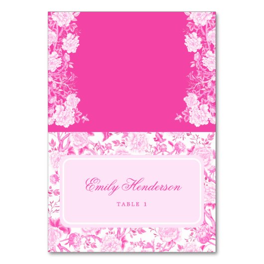 ホットピンクチノイ結婚ズリーのテーブル座席表 テーブルナンバー (正面)