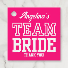 ホットピンクチーム ブライド バチェロレッテパーティー フェイバータグ