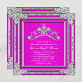 ホットピンクティアラスイーツ15キンセアニェラ 招待状 (正面/裏面)