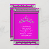 ホットピンクティアラRSVPすべての目的 出欠カード (正面/裏面)