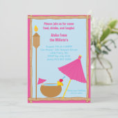 ホットピンクティックトーチパーティの招待状 招待状 (スタンド正面)