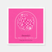 ホットピンクディスコブギーブライダルシャワー スタンダードカクテルナプキン (正面)