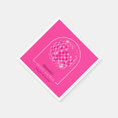 ホットピンクディスコブギーブライダルシャワー スタンダードカクテルナプキン (角)
