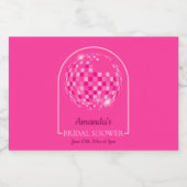 ホットピンクディスコブギーブライダルシャワー スパークリングワインラベル (シングルラベル)