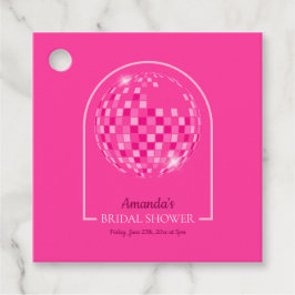 ホットピンクディスコブギー ブライダルシャワー フェイバータグ