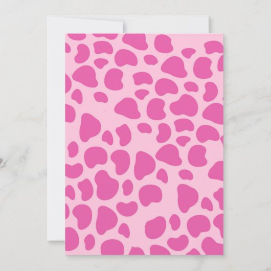 ホットピンクディスコ女性のカーボーイイエハウバースデーパーティー 招待状 (裏面)