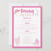 ホットピンクディスコ ラストロデオ ブライズメイドウィークエンド 招待状 (裏面)