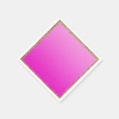 ホットピンクディップ金ゴールドグリッターグラムスパークルパーティー スタンダードカクテルナプキン (角)