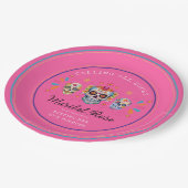 ホットピンクデイオブザデッドシュガースカル誕生日 ペーパープレート (アングル)