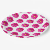 ホットピンクデイジーフローラ紙プレート ペーパープレート (アングル)