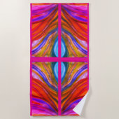 ホットピンクデザートインスピレーションビーチタオル ビーチタオル (正面)