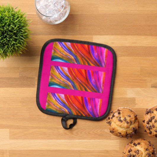 ホットピンクデザートインスピレーションポットホルダー 鍋敷き (トップダウン)