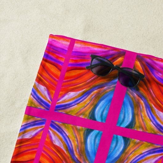 ホットピンクデザートインスピレーション大装飾用クッション ビーチタオル (インサイチュ)