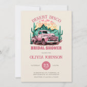 ホットピンクデザートディスコブライダルシャワー 招待状 (正面)