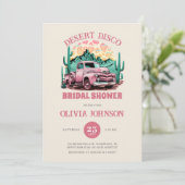 ホットピンクデザートディスコブライダルシャワー 招待状 (スタンド正面)