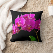ホットピンクデンドロビウムオーキッドフラワー蘭テンプレート クッション (ブランケット)