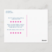 ホットピンクトップワンファイターパイロットテーマファースト誕生日 ポストカード (裏面)