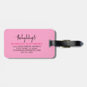 ホットピンクトラベラーイニシャルネームモノグラム ラゲッジタグ (裏面横)