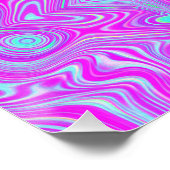 ホットピンクトリップ（幻覚体験）のようなとアクアブルーの抽象芸術パターン ポスター (コーナー)