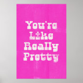 ホットピンクトレンディーかわいらし引用文ウォールアートポスター ポスター (正面)