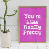 ホットピンクトレンディーかわいらし引用文ウォールアートポスター ポスター