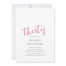 ホットピンクトレンディーモダンミニマル30歳の誕生日