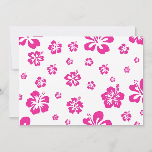 ホットピンクトロピカルハイビスカスフローラパーティの招待状 招待状 (裏面)