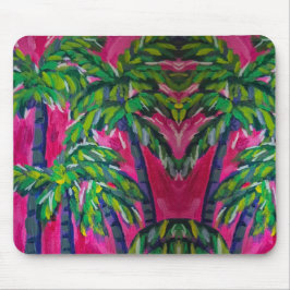 ホットピンクトロピカルパームズ マウスパッド