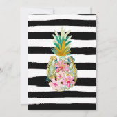 ホットピンクトロピカルルアウ（ハワイ式宴会）プールパーティー誕生日 招待状 (裏面)