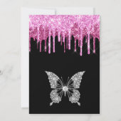 ホットピンクドリッピンググリッター21歳 招待状 (裏面)