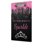 ホットピンクドリッフェイクプグリッター生まれへスパークル クリップボード (左)