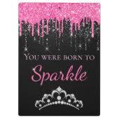 ホットピンクドリッフェイクプグリッター生まれへスパークル クリップボード (裏面)