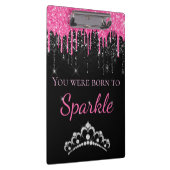 ホットピンクドリッフェイクプグリッター生まれへスパークル クリップボード (右)