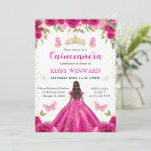 ホットピンクドレスダークスキンプリンセスキンセアニェラ 招待状 (スタンド正面)
