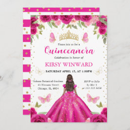 ホットピンクドレスダークスキンプリンセスキンセアニェラ 招待状