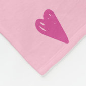 ホットピンクドードルキュートハートパターン フリースブランケット (角)