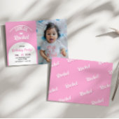 ホットピンクドール招待状、ファッションドールパーティー写真 招待状