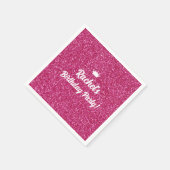 ホットピンクドール招待状、ファッションドールパーティー スタンダードカクテルナプキン (角)